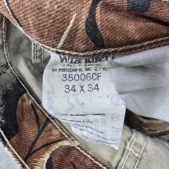 Wrangler Men's Advantage Camo Pants Size 34x34 Woodland Pattern Hunting Outdoor - Picture 4 of 12